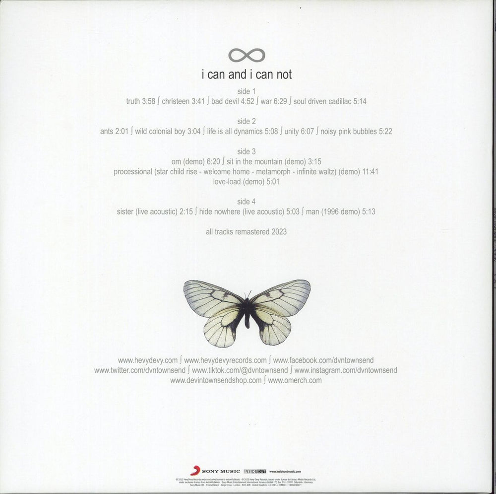 Devin Townsend Infinity - Candian Red Vinyl UK 2-LP vinyl record set (Double LP Album) 196588522017