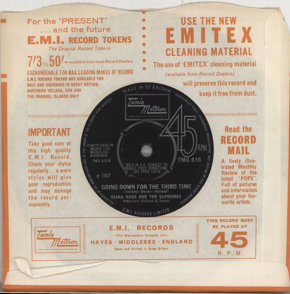 Diana Ross & The Supremes Reflections - 4prong UK 7" vinyl single (7 inch record / 45)