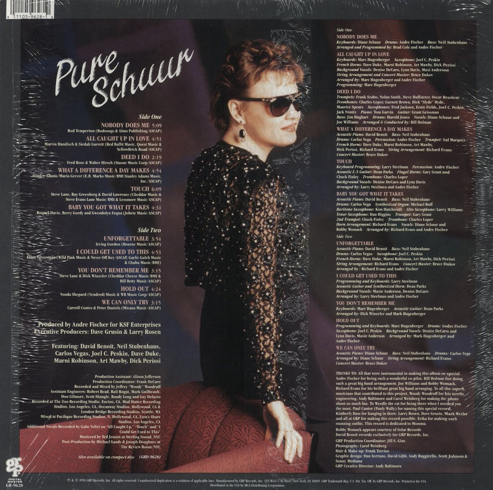 Diane Schuur Pure Schuur - Opened Shrink US vinyl LP album (LP record) 011105962810