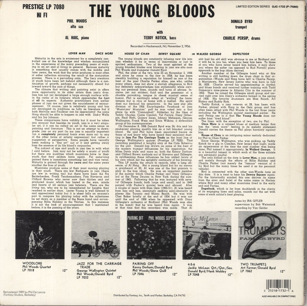 Donald Byrd The Young Bloods US vinyl LP album (LP record)