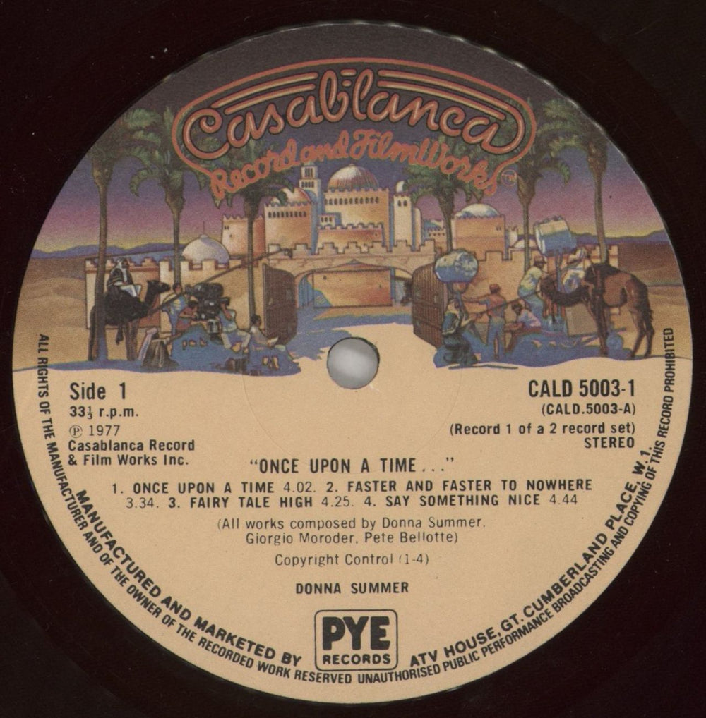 Donna Summer Once Upon A Time + lyric inserts UK 2-LP vinyl record set (Double LP Album) SUM2LON190233