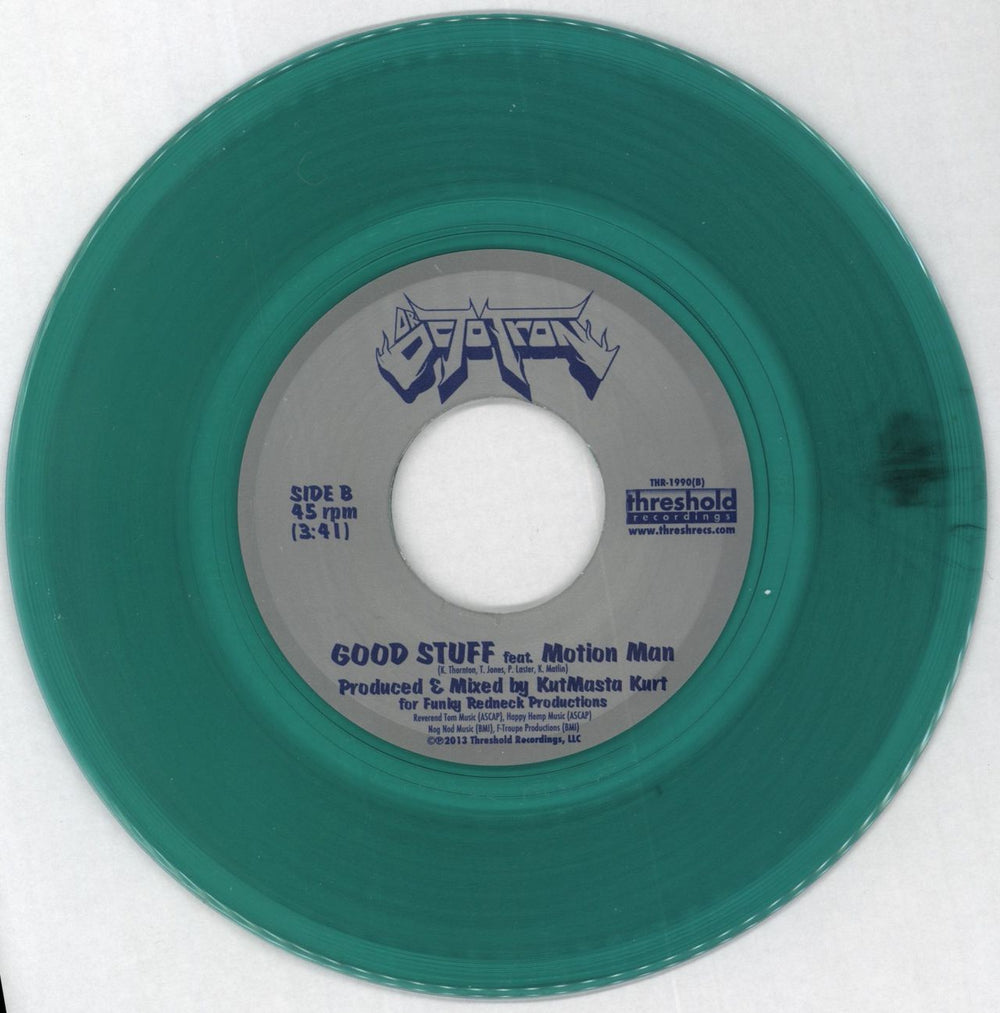 Dr Octotron Spaz - Green Vinyl US 7" vinyl single (7 inch record / 45)