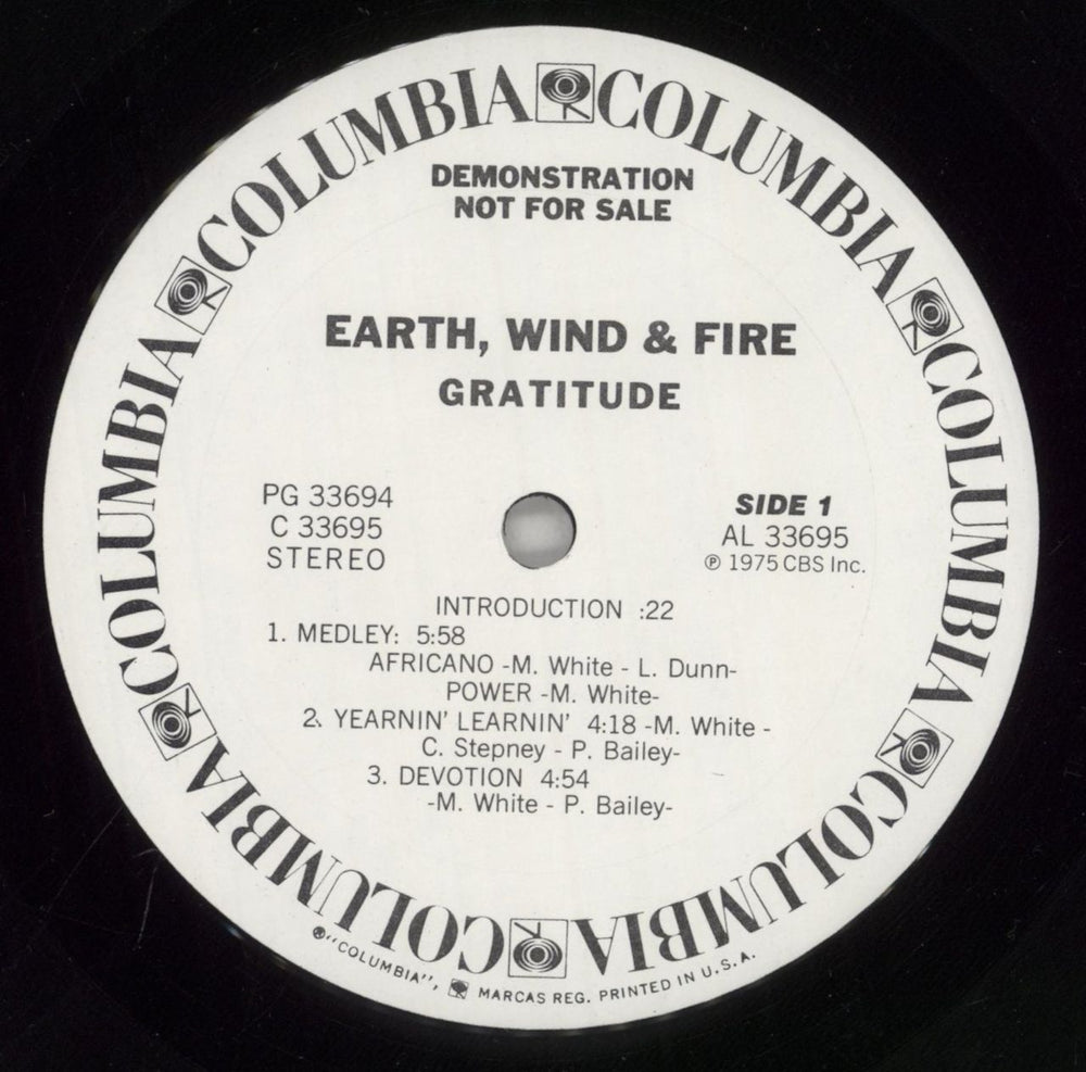 Earth Wind & Fire Gratitude + Timing Strip US Promo 2-LP vinyl record set (Double LP Album) EWF2LGR860766