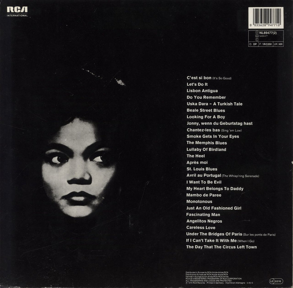 Eartha Kitt Songs German 2-LP vinyl record set (Double LP Album) 0035628947710