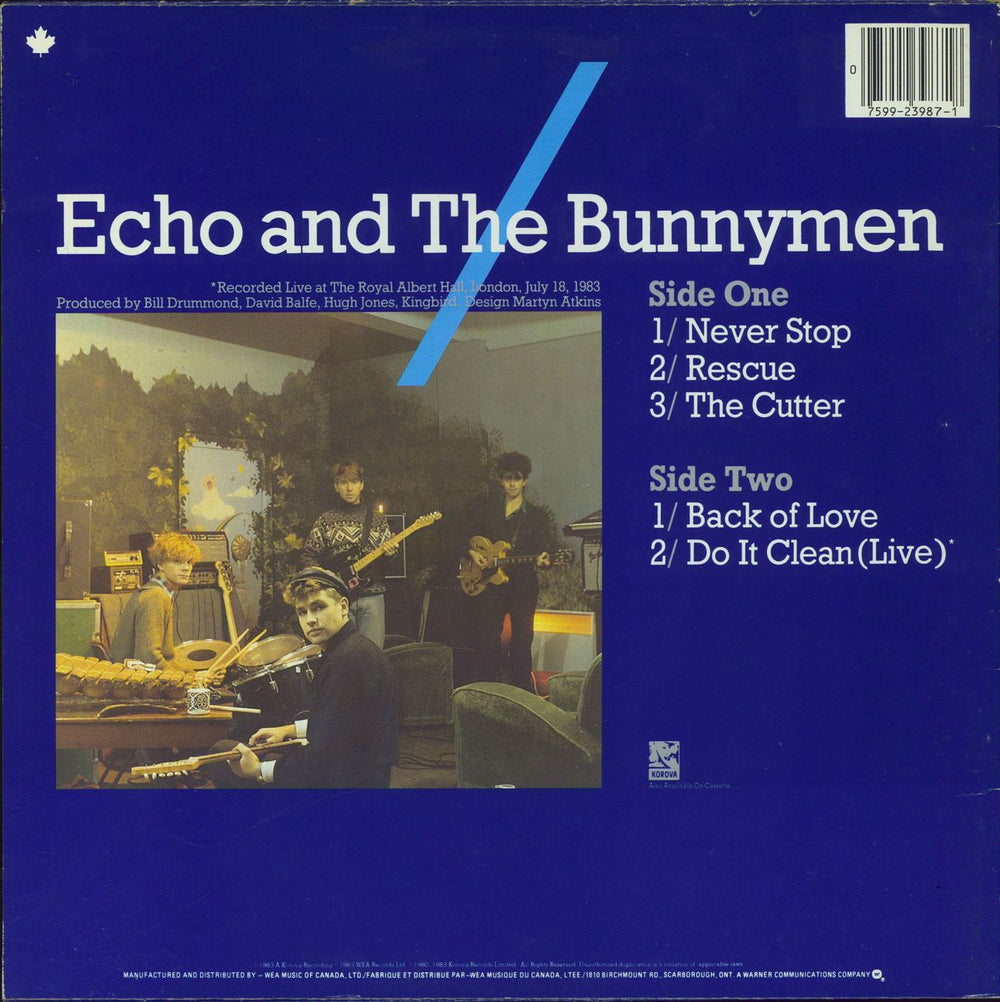Echo & The Bunnymen Never Stop Canadian 12" vinyl single (12 inch record / Maxi-single) 075992398718