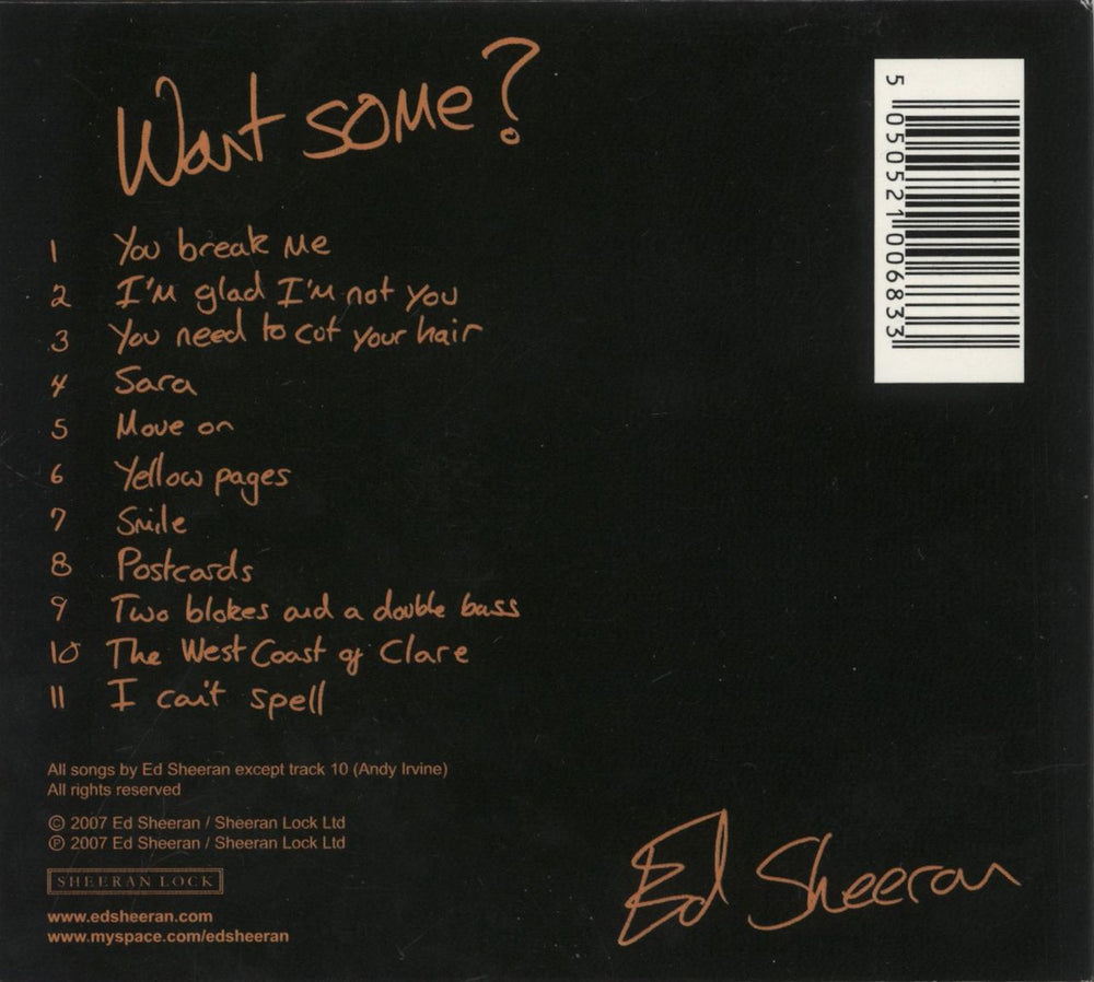 Ed Sheeran Want Some? UK CD album (CDLP) 5050521006833