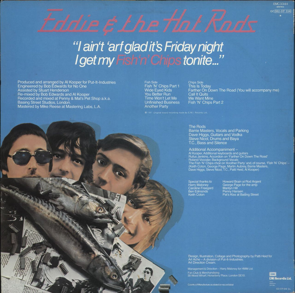 Eddie And The Hot Rods Fish 'n' Chips UK vinyl LP album (LP record)