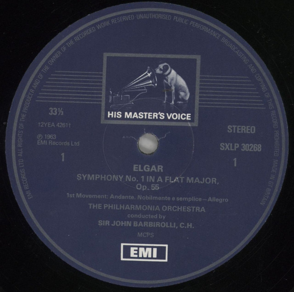 Edward Elgar Symphony No. 1 UK vinyl LP album (LP record) EFDLPSY525365