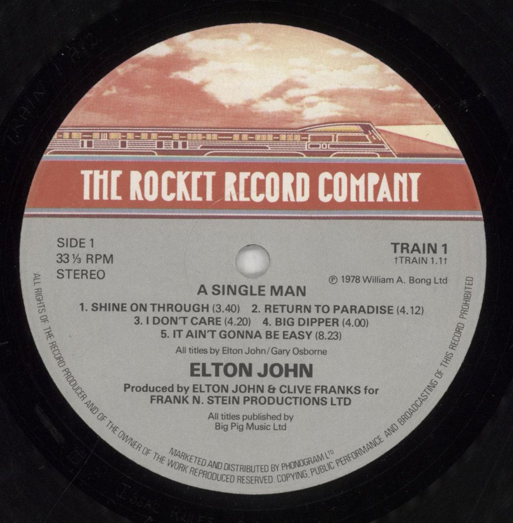 Elton John A Single Man + Tour Programme UK vinyl LP album (LP record) JOHLPAS850308