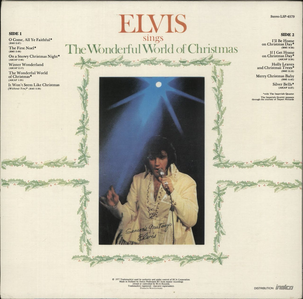 Elvis Presley Sings The Wonderful World Of Christmas German vinyl LP album (LP record)