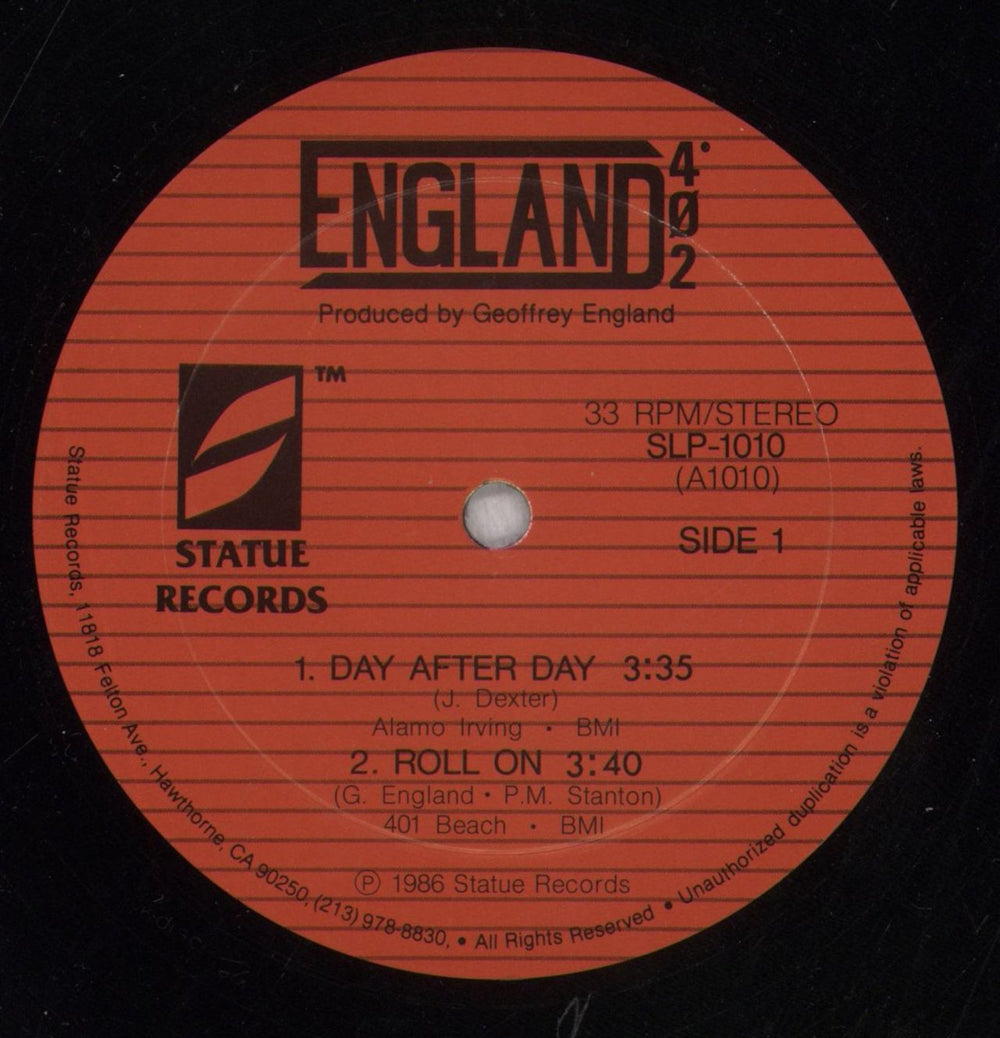 England 402 England 402 US 12" vinyl single (12 inch record / Maxi-single) 7ZQ12EN843321