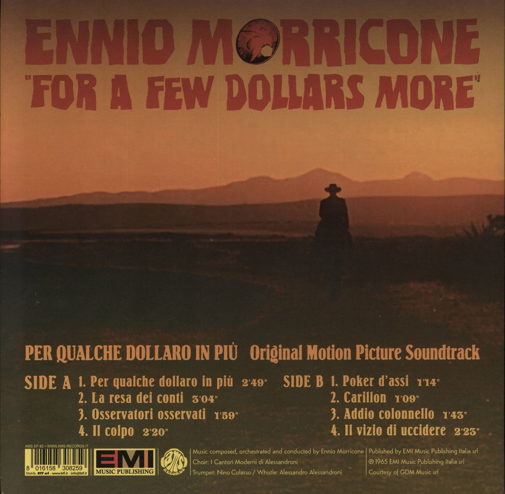Ennio Morricone For A Few Dollars More Italian 10" vinyl single (10 inch record) 8016158308259