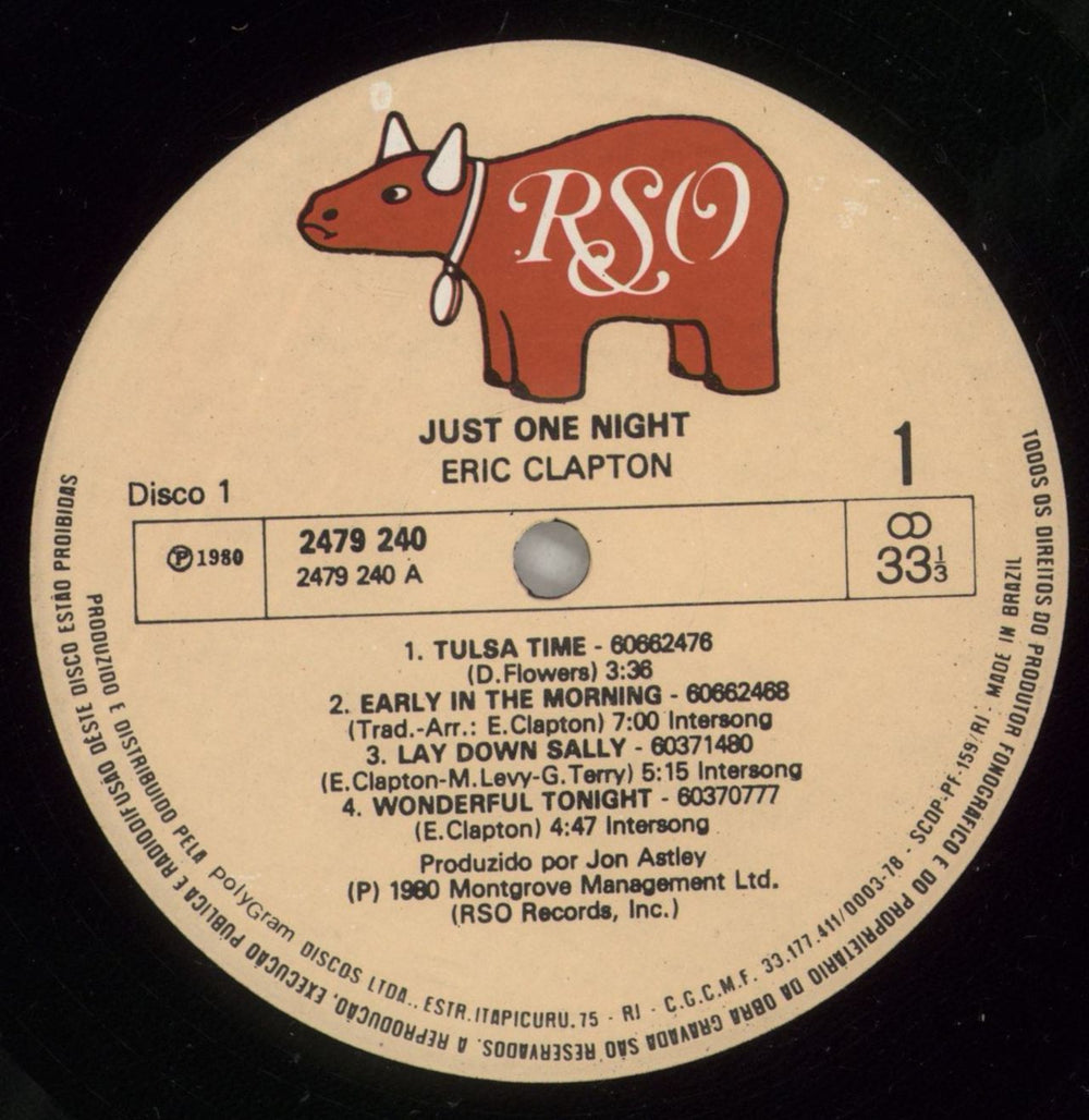 Eric Clapton Just One Night Brazilian 2-LP vinyl record set (Double LP Album) CLP2LJU235579