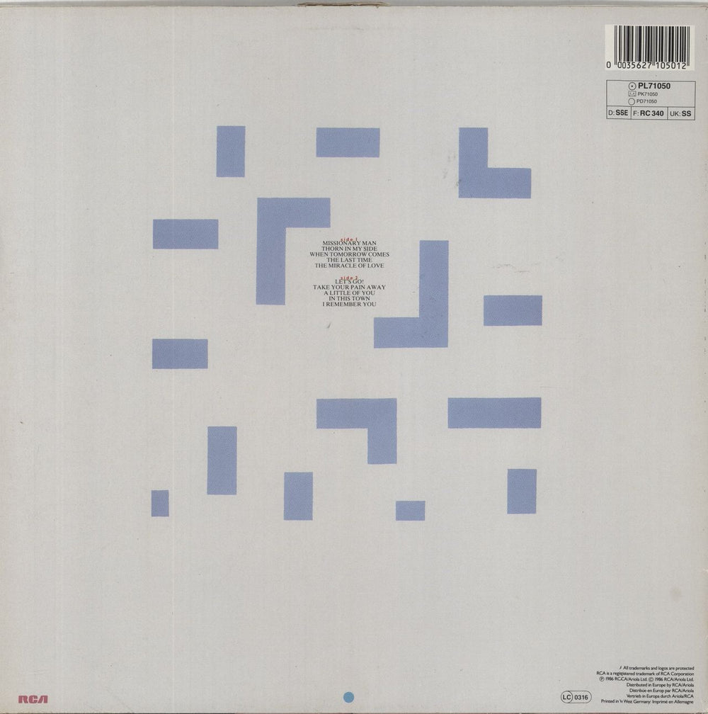 Eurythmics Revenge - 1st UK vinyl LP album (LP record) 035627105012