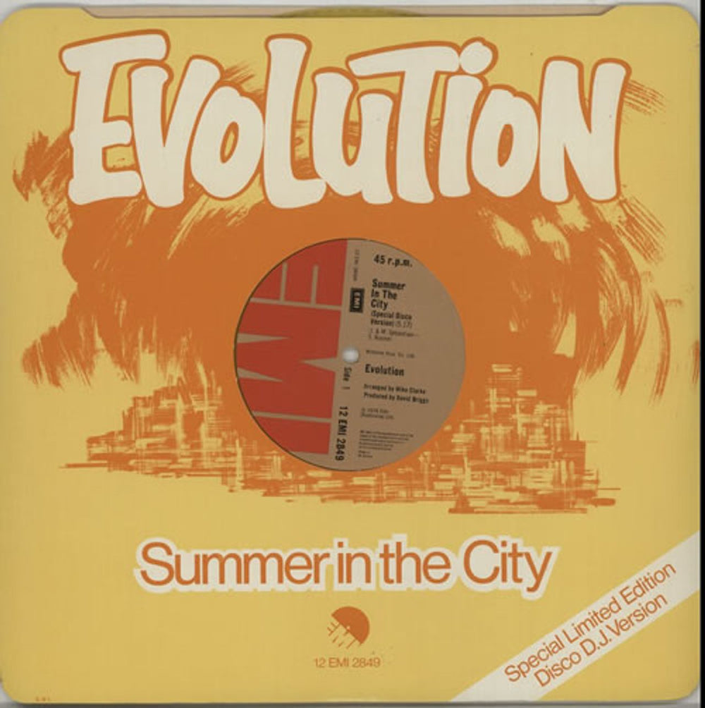 Evolution Summer In The City - Yellow Vinyl UK 12" vinyl single (12 inch record / Maxi-single) 12EMI2849