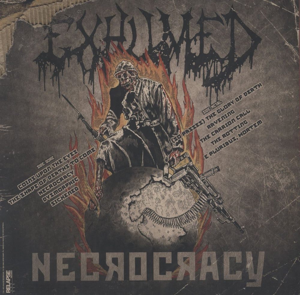 Exhumed Necrocracy - Red, Yellow & Black Splatter Vinyl US vinyl LP album (LP record) 781676529810