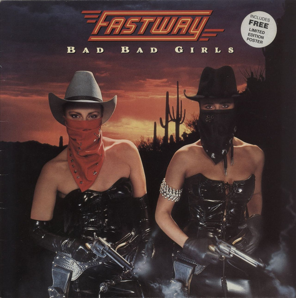 Fastway Bad Bad Girls + Poster UK vinyl LP album (LP record) LLP130