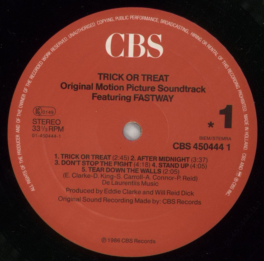 Fastway Trick Or Treat UK vinyl LP album (LP record) FSWLPTR572808