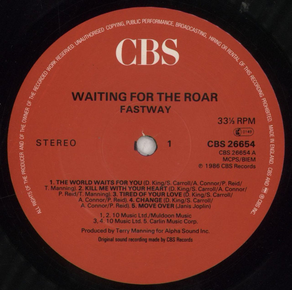 Fastway Waiting For The Roar UK vinyl LP album (LP record) FSWLPWA298795