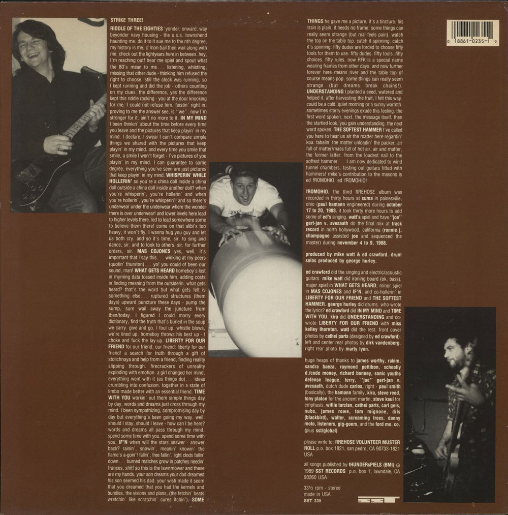 Firehose Fromohio US vinyl LP album (LP record) 018861023519