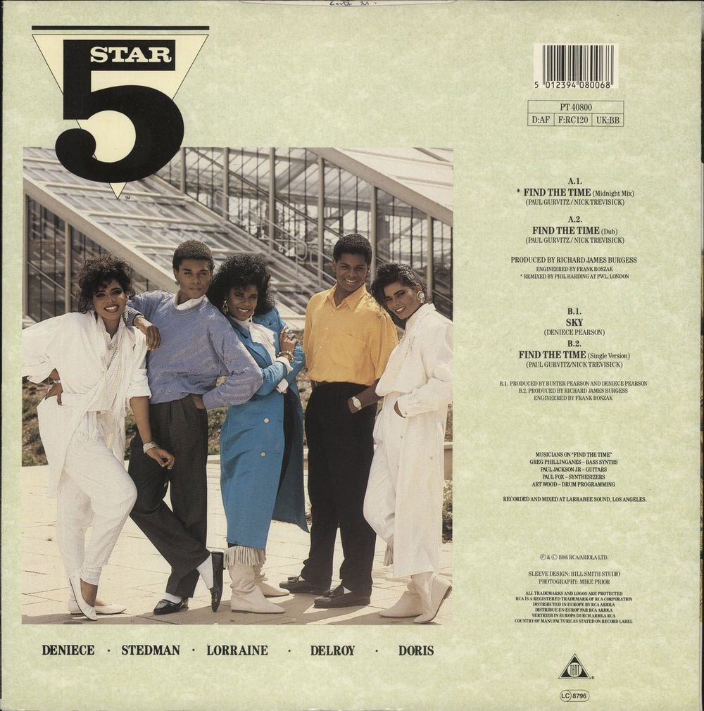 Five Star Find The Time UK 12" vinyl single (12 inch record / Maxi-single) 5012394080068