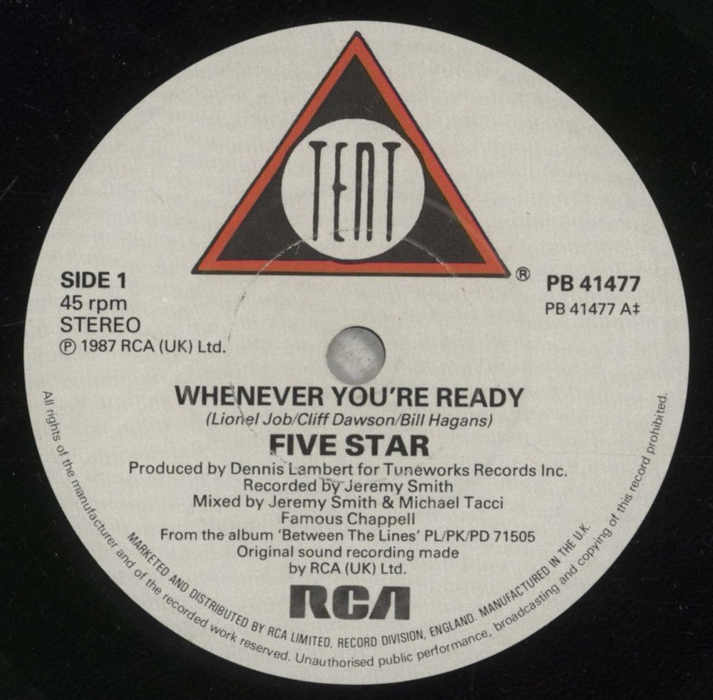 Five Star Whenever You're Ready UK 7" vinyl single (7 inch record / 45) FIV07WH299068