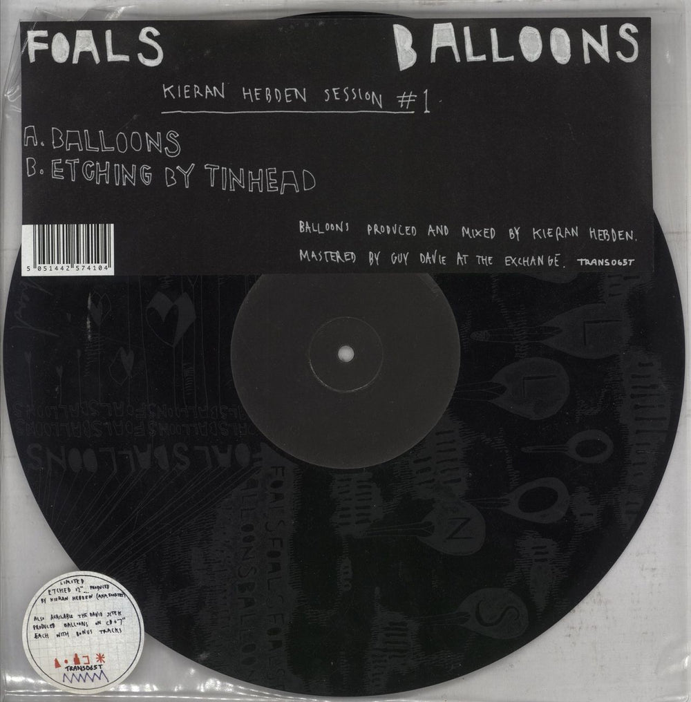 Foals Balloons - Kieran Hebden Session #1 UK 12" vinyl single (12 inch record / Maxi-single) TRANS065T