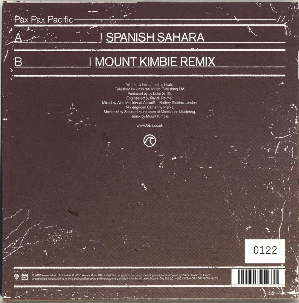 Foals Spanish Sahara - Numbered - RSD10 UK 7" vinyl single (7 inch record / 45) FOA07SP689045