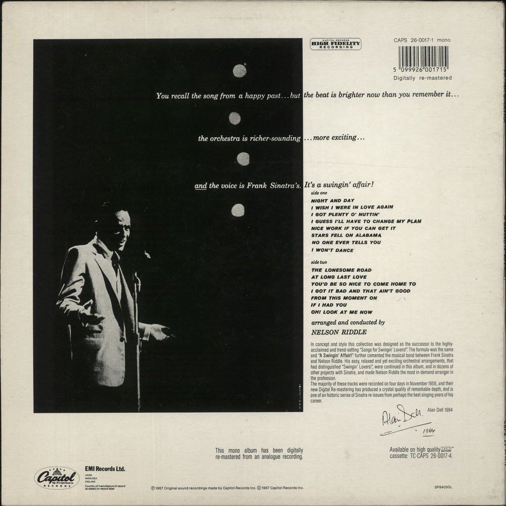 Frank Sinatra A Swingin' Affair UK vinyl LP album (LP record) 5099926001715