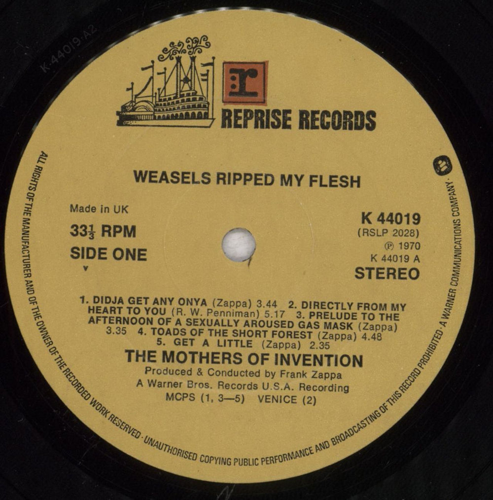 Frank Zappa Weasels Ripped My Flesh UK vinyl LP album (LP record) ZAPLPWE838905