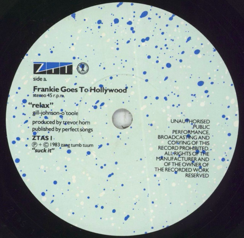 Frankie Goes To Hollywood Relax - P/S UK 7" vinyl single (7 inch record / 45) FGT07RE40627