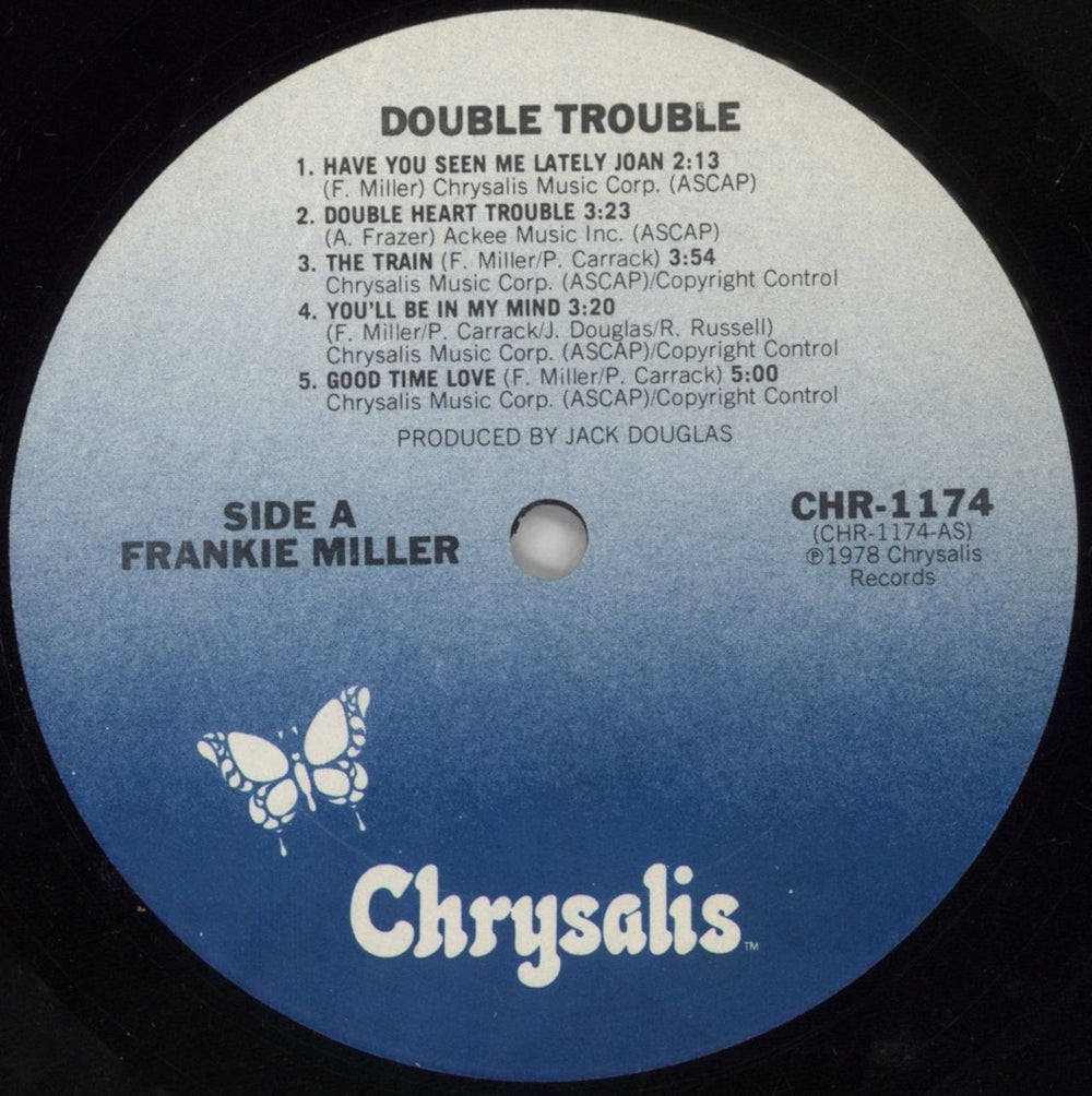 Frankie Miller (Rock) Double Trouble US vinyl LP album (LP record) FKMLPDO859321