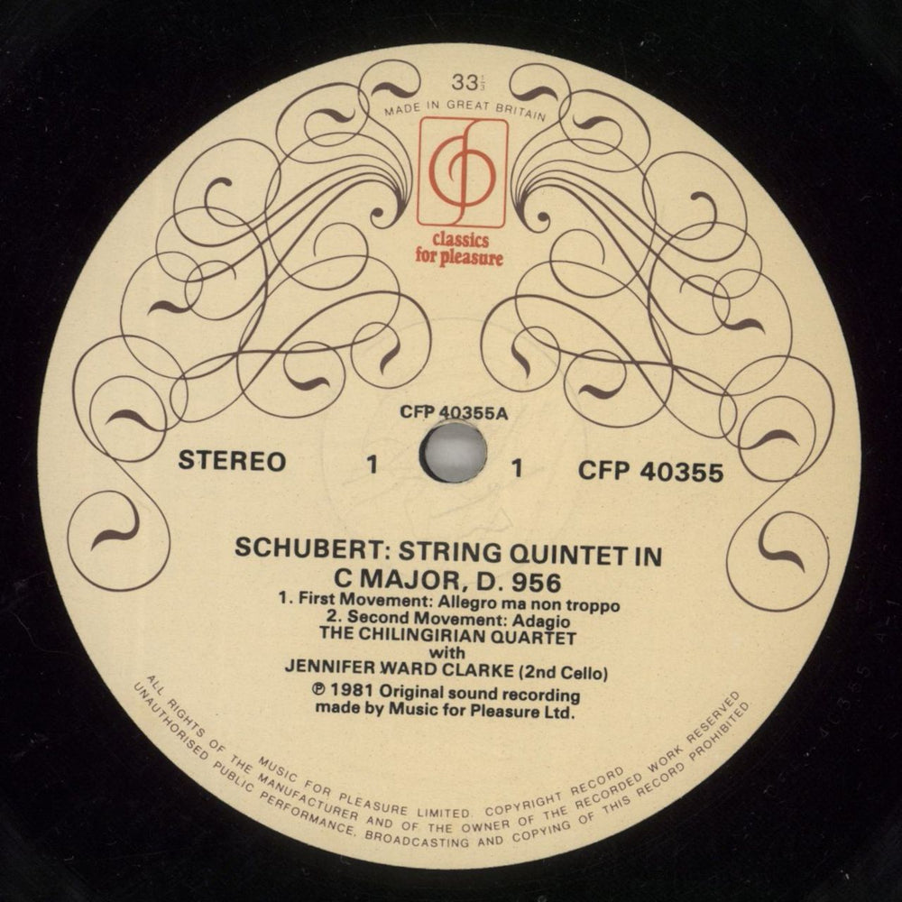 Franz Schubert Schubert: String Quintet In C UK vinyl LP album (LP record) FT2LPSC752834