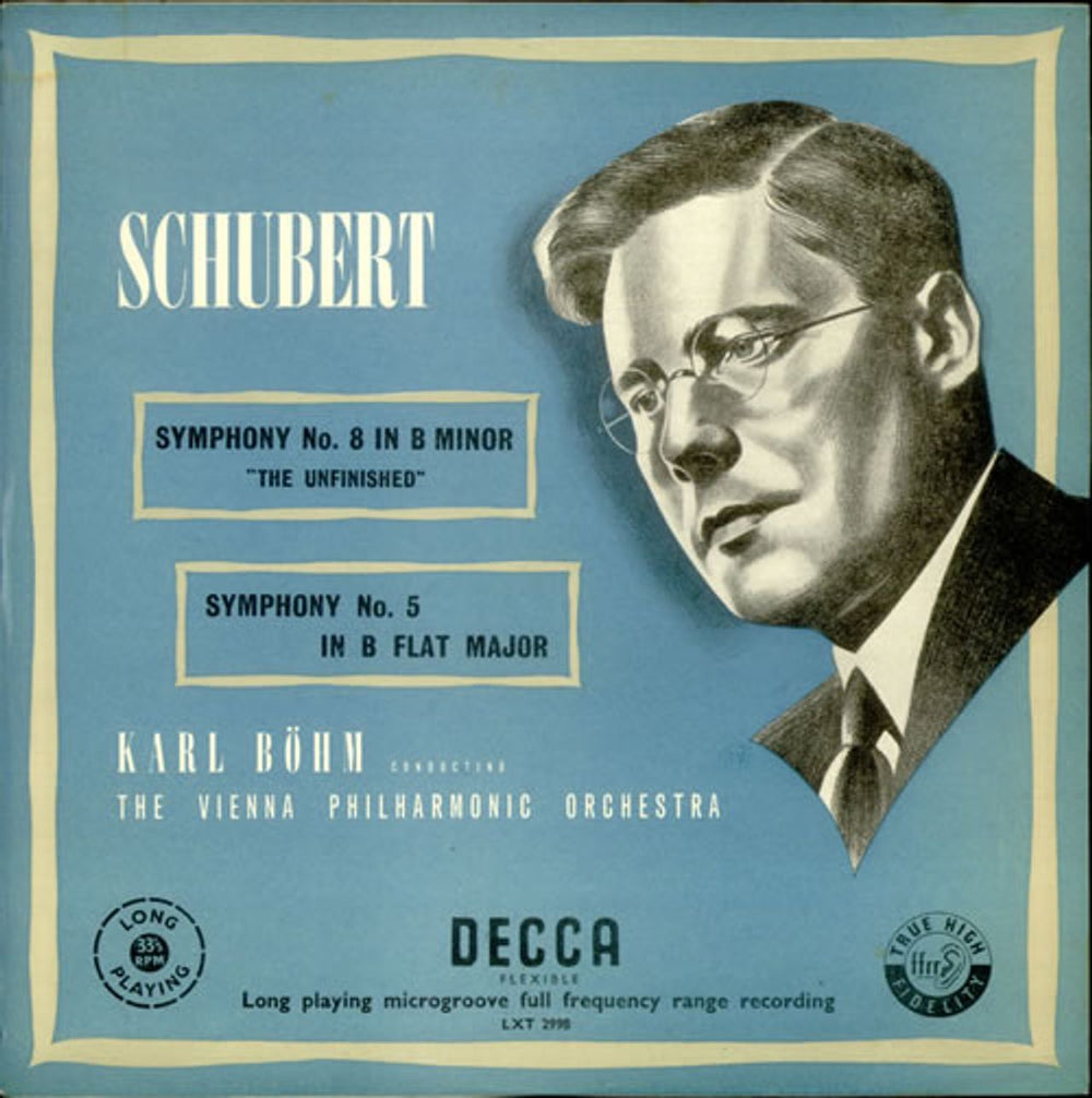 Franz Schubert Symphony No. 8 in B minor & Symphony No. 5 in B-flat major UK vinyl LP album (LP record) LXT2998