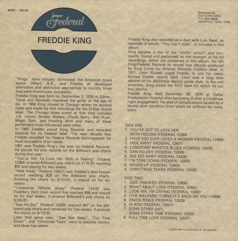 Freddie King Freddie King US vinyl LP album (LP record)