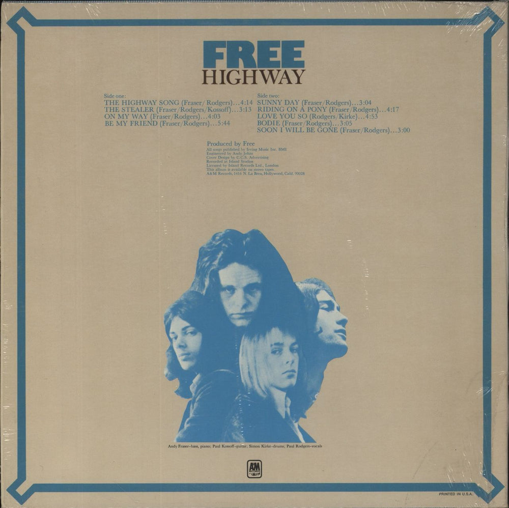 Free Highway - Tan Label - Shrink US vinyl LP album (LP record)
