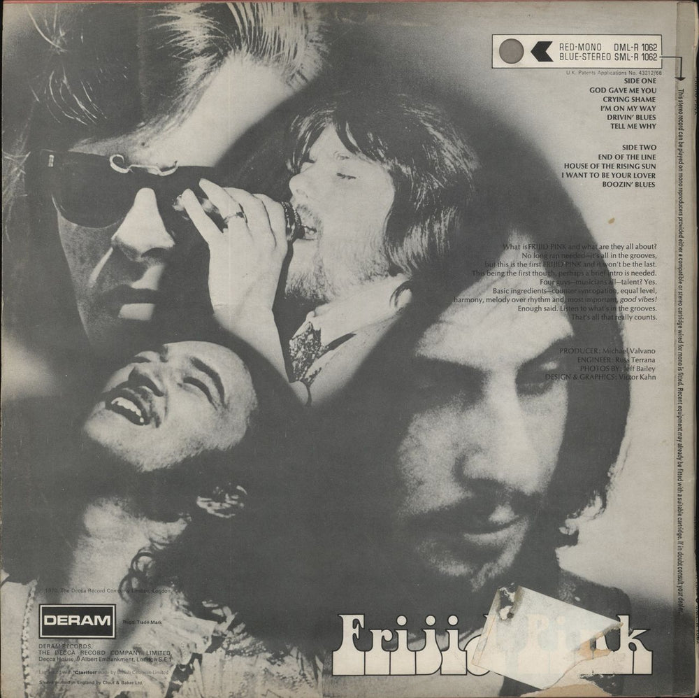 Frijid Pink Frijid Pink UK vinyl LP album (LP record)