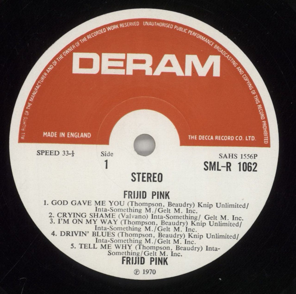 Frijid Pink Frijid Pink UK vinyl LP album (LP record) IJDLPFR862249