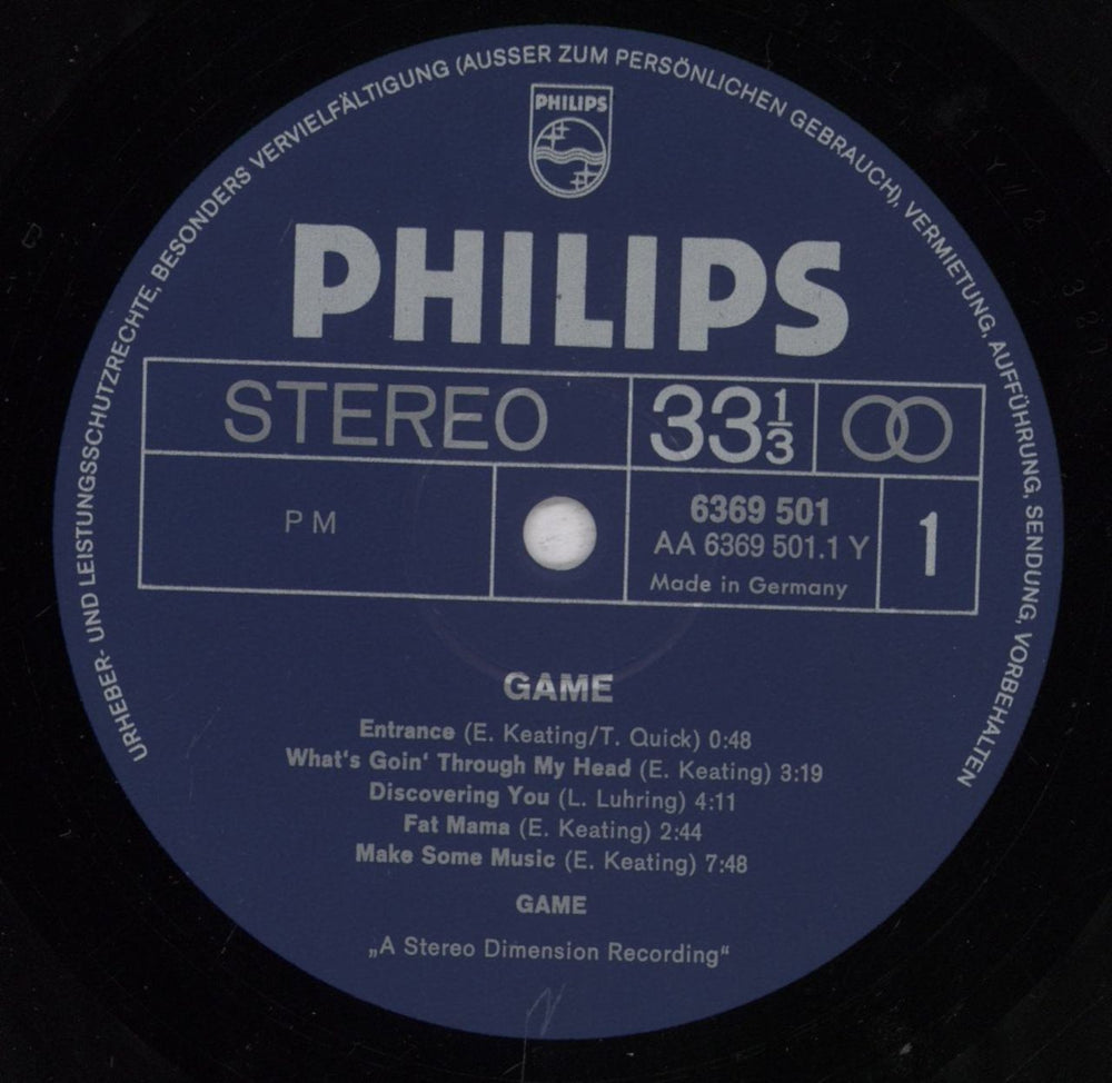 Game Game German vinyl LP album (LP record) 6E6LPGA834791