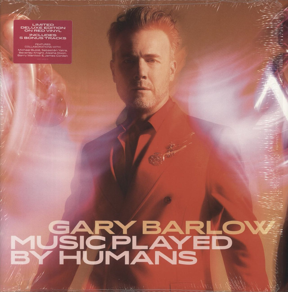 Gary Barlow Music Played By Humans - Red Vinyl UK 2-LP vinyl record set (Double LP Album) 351693-9