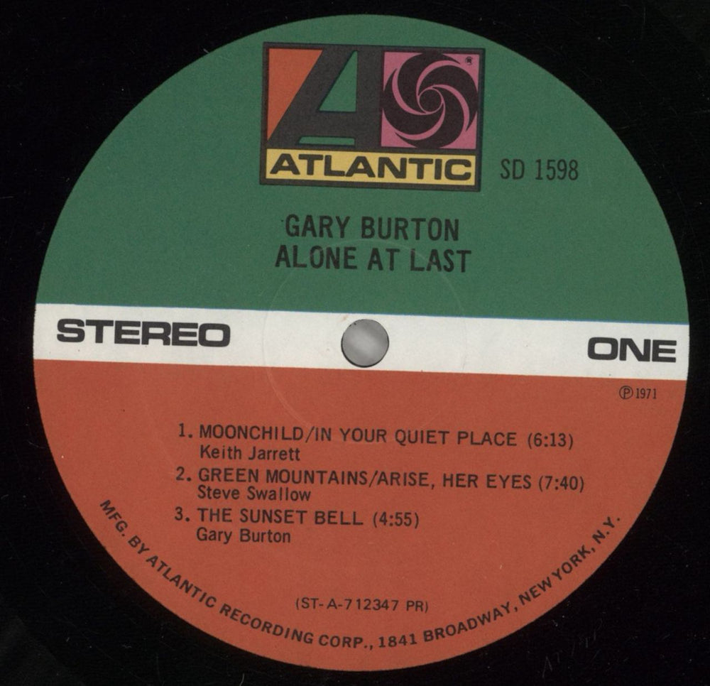 Gary Burton Alone At Last UK vinyl LP album (LP record) GB5LPAL876138