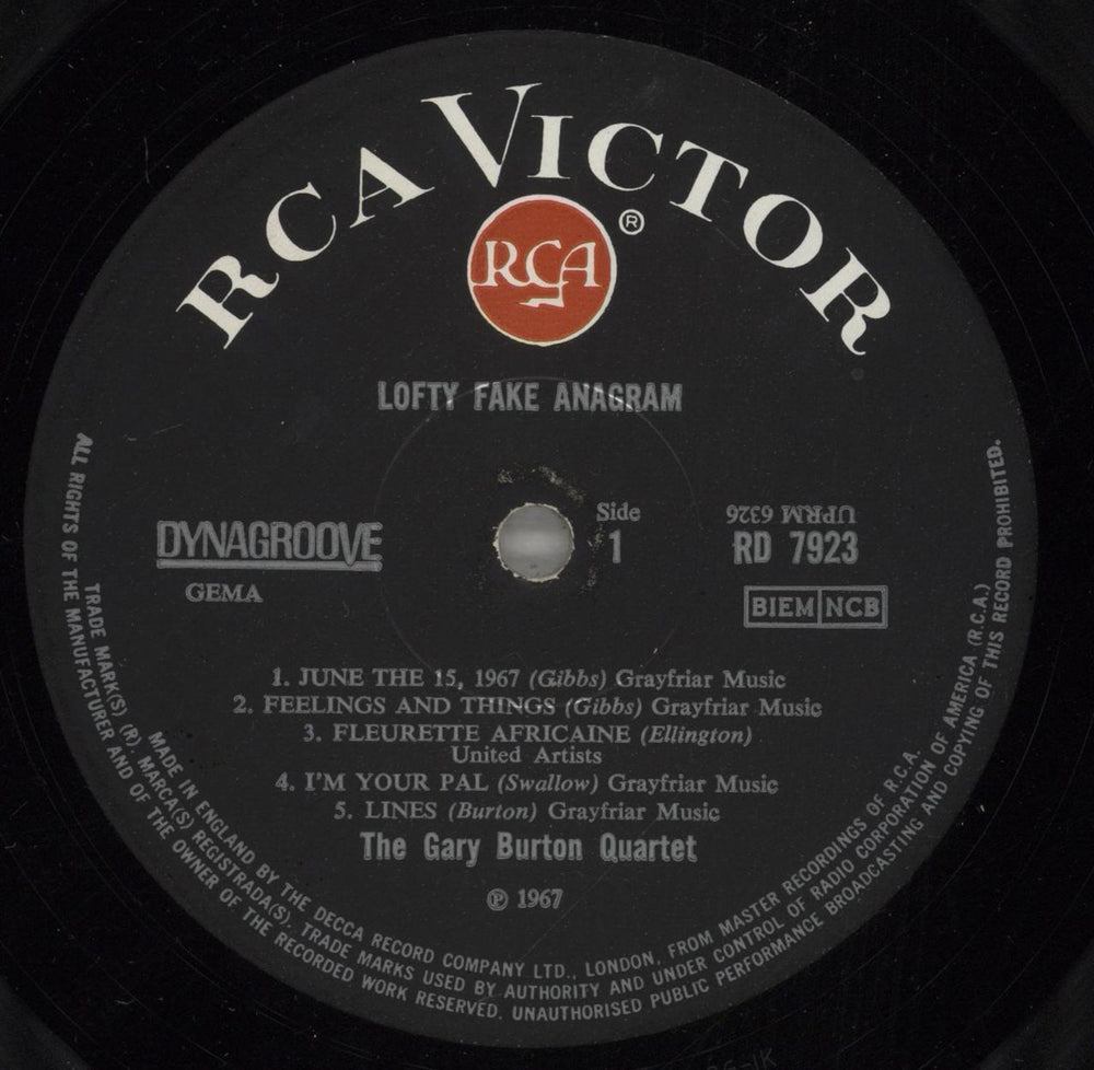 Gary Burton Lofty Fake Anagram UK vinyl LP album (LP record) GB5LPLO877681