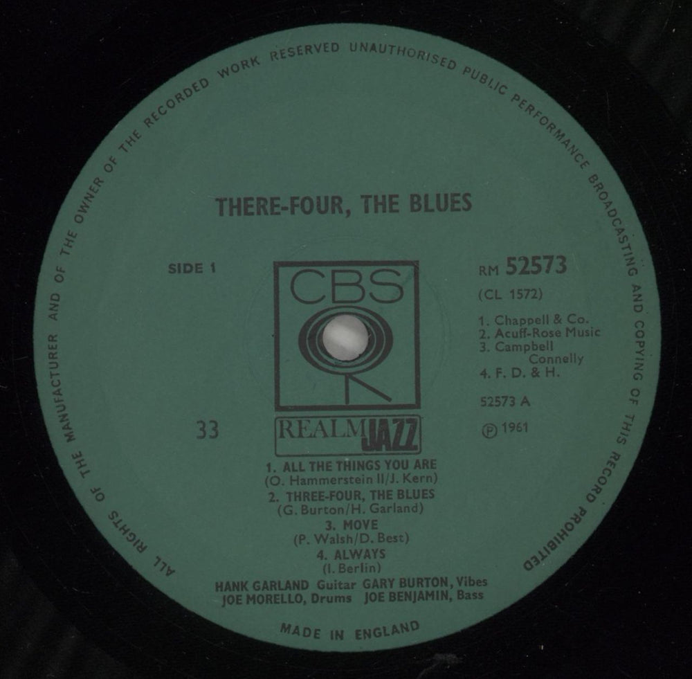 Gary Burton Three-Four The Blues UK vinyl LP album (LP record) GB5LPTH879374