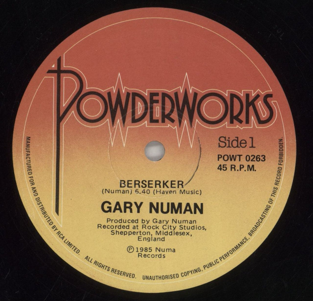 Gary Numan Berserker Australian 12" vinyl single (12 inch record / Maxi-single) NUM12BE862245
