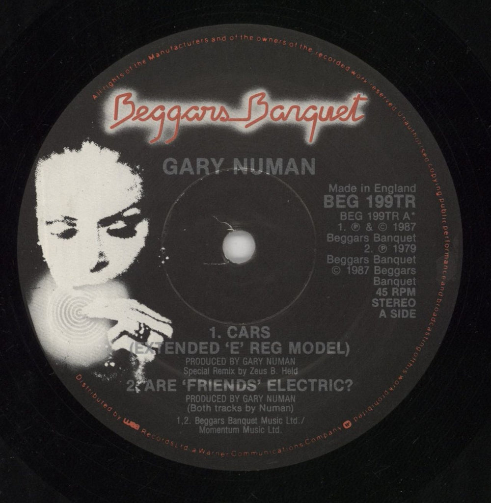 Gary Numan Cars / Are Friends Electric UK 12" vinyl single (12 inch record / Maxi-single) NUM12CA16257