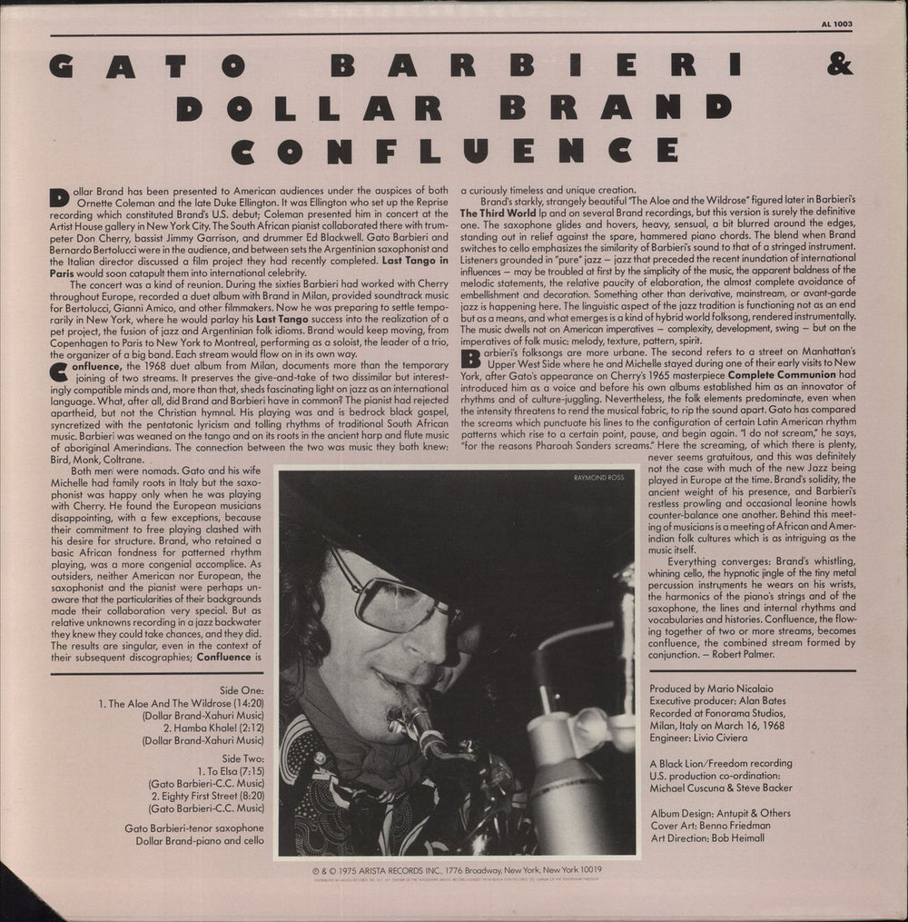 Gato Barbieri Confluence US vinyl LP album (LP record)