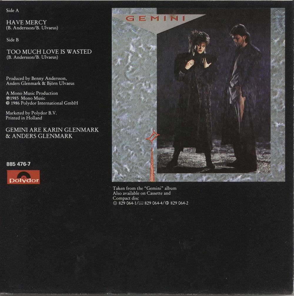 Gemini Have Mercy Dutch 7" vinyl single (7 inch record / 45)