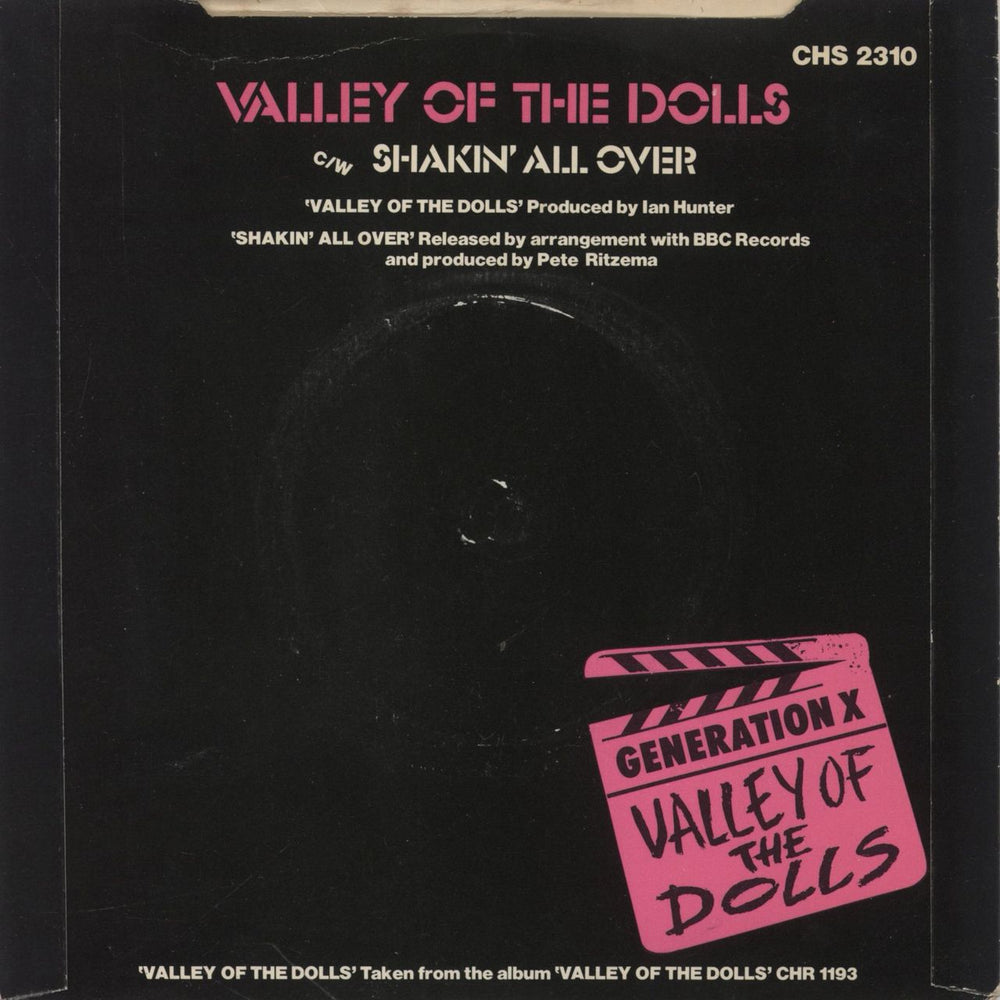 Generation X Valley Of The Dolls - Blue Injection + Sleeve UK 7" vinyl single (7 inch record / 45)