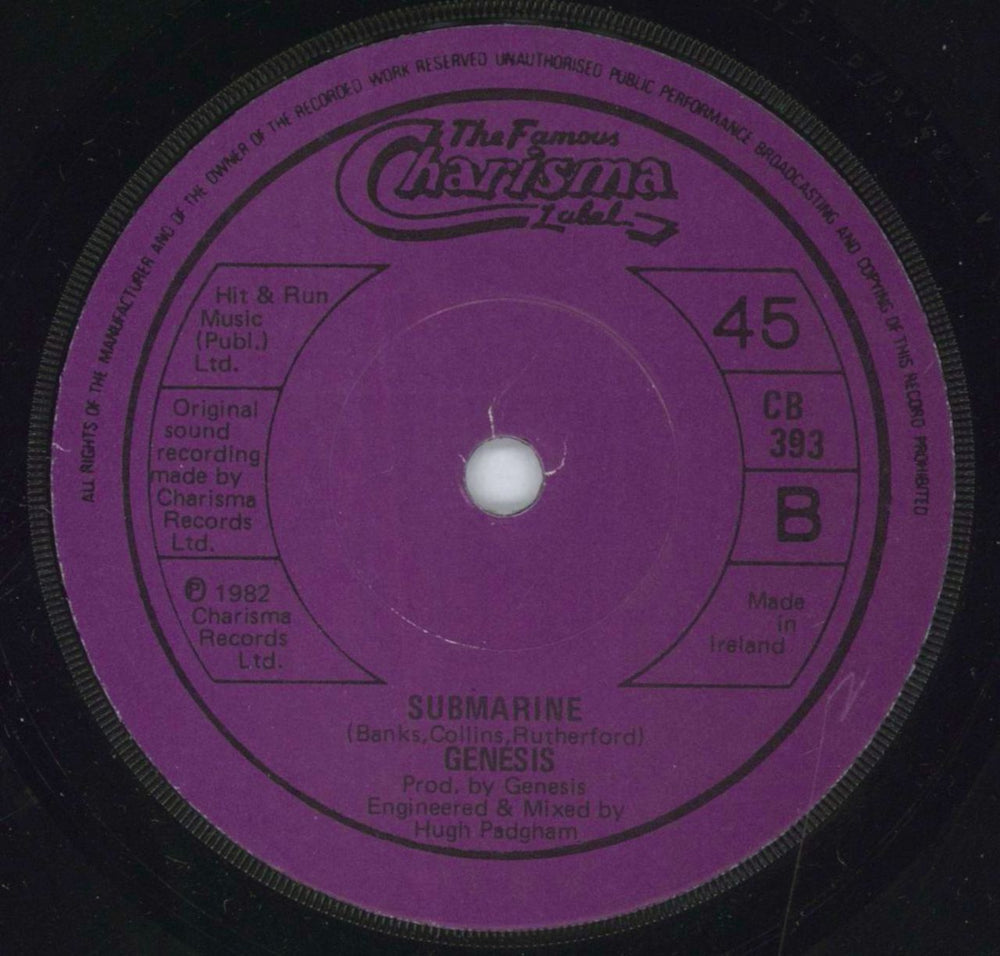 Genesis Man On The Corner Irish 7" vinyl single (7 inch record / 45)