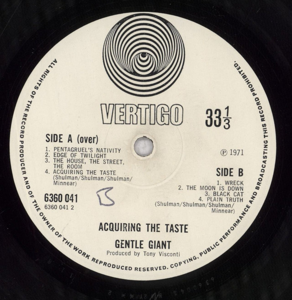 Gentle Giant Acquiring The Taste - 1st - G UK vinyl LP album (LP record) GTLLPAC841472